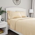 Bedford Home Bedford Home 66A-80576 Embossed Stripe Brushed Microfiber Sheet Set with Deep Pocket Fitted Sheet & 2 Pillowcases; Ivory; King Size - 4 Piece 66A-80576